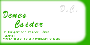 denes csider business card
